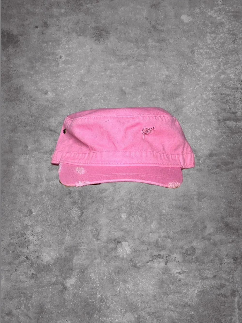 Pink Distressed Military Cadet Cap
